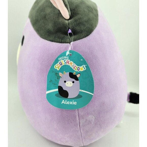 NWT Squishmallow Alexie the Purple Cow 12" Plush Toy Stuffed Animal Kellytoy - Picture 3 of 11